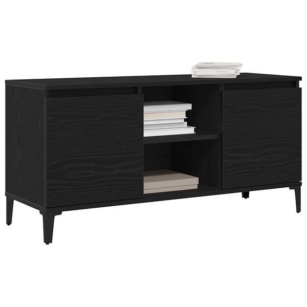 vidaXL TV Cabinet Black Oak 102 x 35 x 50 cm Engineered Wood