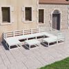 vidaXL 10 Piece Garden Lounge Set White Solid Pinewood