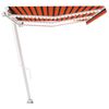 vidaXL Manual Retractable Awning with LED 600x350 cm Orange and Brown