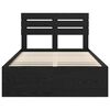 vidaXL Bed Frame with Headboard Black 120 x 190 cm Solid Pine Wood