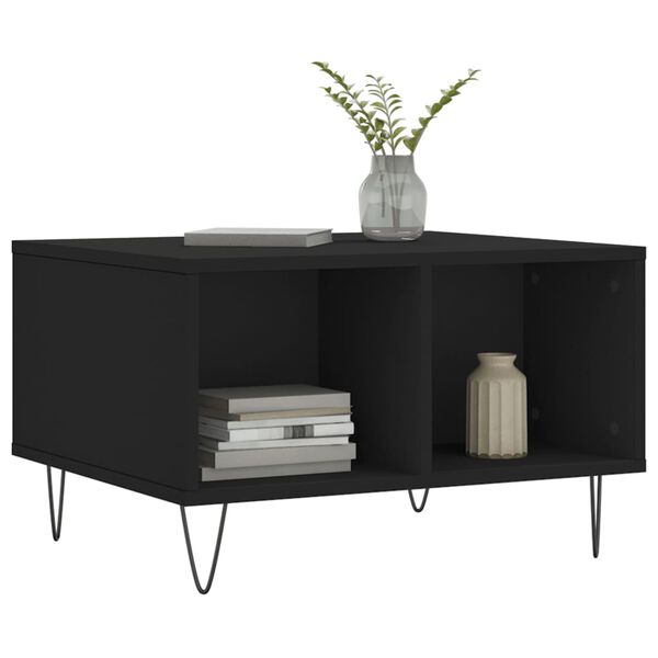 vidaXL Coffee Table Black 60x50x36.5 cm Engineered Wood