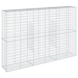 vidaXL Gabion Basket with Cover 300x50x200 cm Galvanised Iron