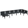 vidaXL Garden Sofa Set with Cushion 7 pcs Black Steel