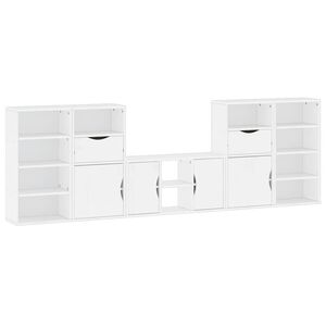 vidaXL 5 Piece TV Units with Storage ODDA White Solid Wood Pine