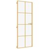 vidaXL Interior Door Slim Golden 76x201.5 cm Tempered Glass and Aluminium