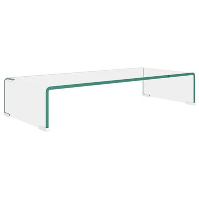 vidaXL TV Stand/Monitor Riser Glass Clear 70x30x13 cm