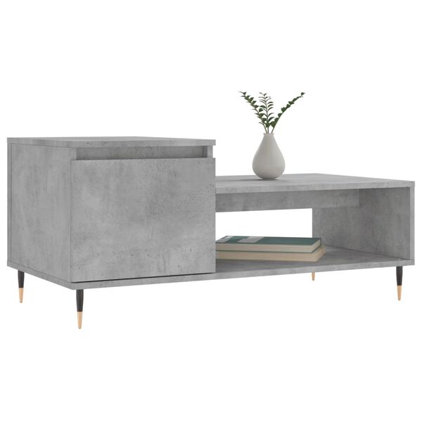 vidaXL Coffee Table Concrete Grey 100x50x45 cm Engineered Wood