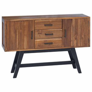 vidaXL TV Stand 110 x 30 x 75 cm Natural Solid Teak Wood