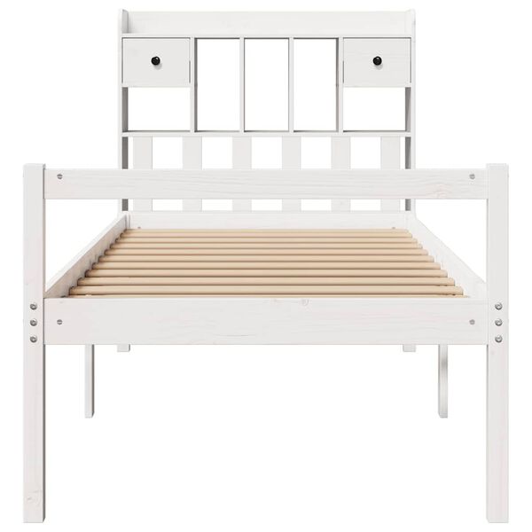 vidaXL Bookcase Bed without Mattress White 90x200 cm Solid Wood Pine