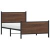 vidaXL Metal Bed Frame without Mattress Brown Oak 107x203 cm