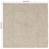 vidaXL Area Rugs Square Natural and White 160 x 160 cm Jute