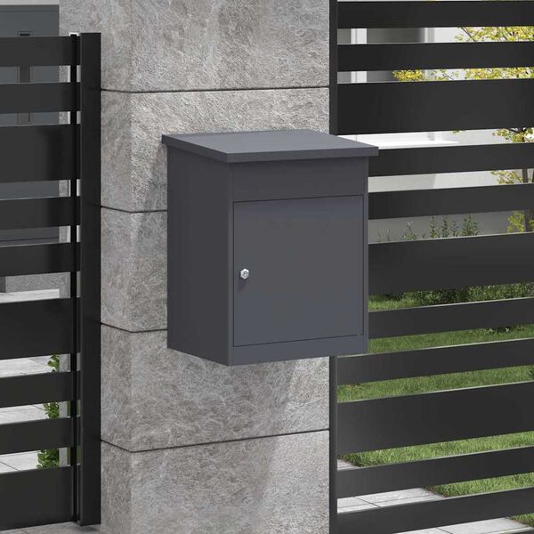 vidaXL Parcel Drop Box Anthracite 44 x 35 x 59 cm Steel