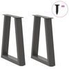 vidaXL Coffee Table Legs V-Shape 2 pcs Anthracite 28x(42-43.3) cm Steel