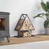 vidaXL Firewood Rack Black 50x25x60 cm Cold-rolled steel