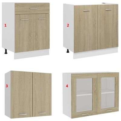 vidaXL 4 Piece Kitchen Cabinet Set Sonoma Oak Engineered Wood