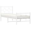 vidaXL Metal Bed Frame without Mattress with Footboard White 80x200cm