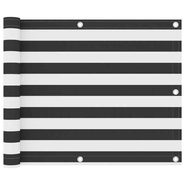 vidaXL Balcony Screen Anthracite and White 75x500 cm Oxford Fabric