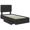 vidaXL Storage Bed with Headboard Black 75 x 190 cm Engineered Wood