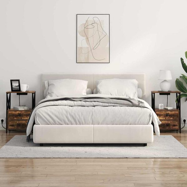 vidaXL Bedside Cabinet Smoked Oak 40 x 31 x 60 cm Engineered Wood