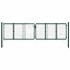 vidaXL Garden Gate Steel 400x125 cm Green