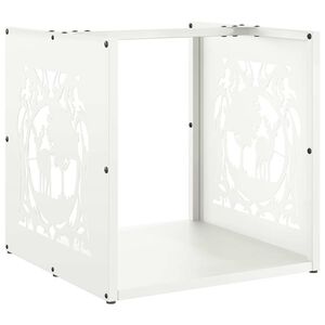 vidaXL Firewood Rack White 40x40x40 cm Cold-rolled steel