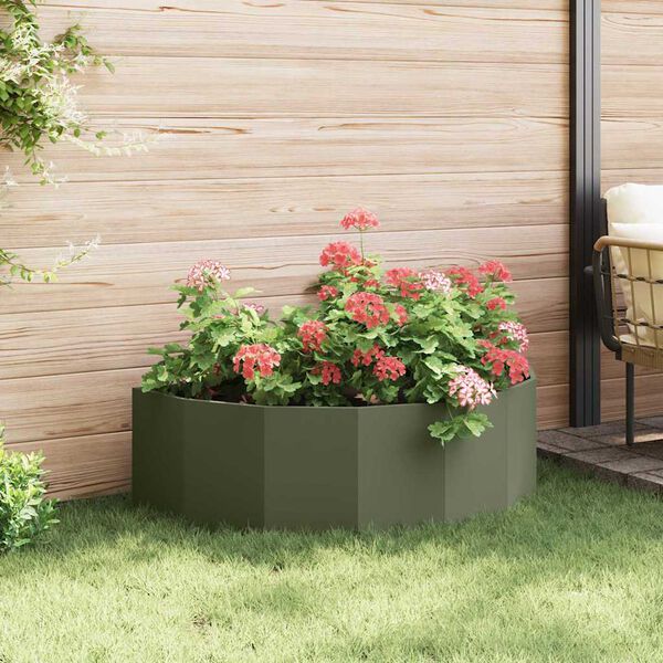 vidaXL Planter Olive Green 120 x 60 x 35 cm Steel
