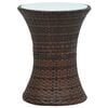 vidaXL Garden Side Table Drum Shape Brown Poly Rattan