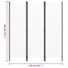 vidaXL 3-Panel Room Divider White 150x180 cm