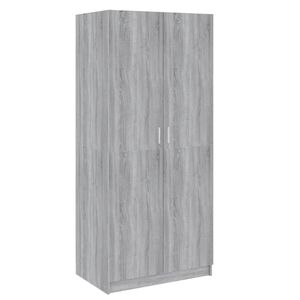 vidaXL Wardrobe Grey Sonoma 80x50x180 cm Engineered Wood