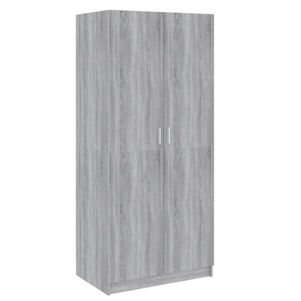 vidaXL Wardrobe Grey Sonoma 80x50x180 cm Engineered Wood