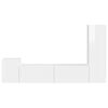 vidaXL TV Cabinet Set 4 pcs High Gloss White Engineered Wood