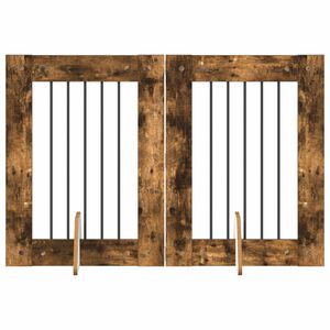 vidaXL Dog Gate with Stands 2 pcs Smoked Oak 60 x 80 cm