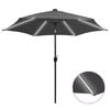 vidaXL Garden Parasol with LED Lights and Aluminium Pole 300 cm Anthracite