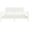 vidaXL Bed Frame without Mattress White Super King Size Solid Wood