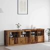 vidaXL LED Sideboard Old Wood 202 x 37 x 67 cm Engineered Wood