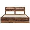 vidaXL Bed Frame with Headboard Old Wood 200 x 200 cm Solid Pine Wood