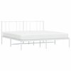 vidaXL Metal Bed Frame without Mattress with Headboard White 200x200cm