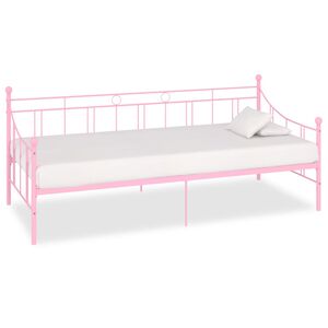vidaXL DayBed Frame without Mattress Pink Metal 90x200 cm
