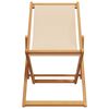 vidaXL Folding Beach Chair Beige Solid Wood Eucalyptus and Fabric