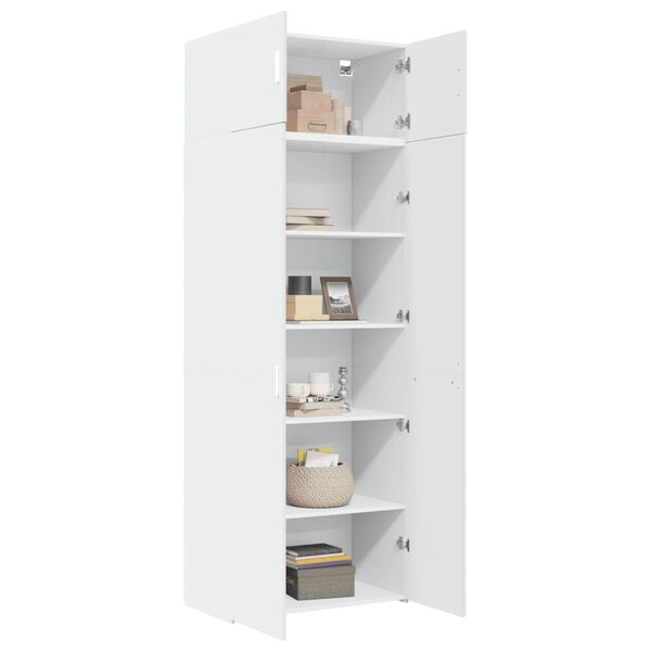 vidaXL Storage Cabinet White 80x42.5x225 cm Engineered Wood