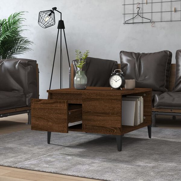 vidaXL Coffee Table Brown Oak 55x55x36.5 cm Engineered Wood