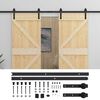 vidaXL Sliding Door 2 pcs 80 x 210 cm Solid Pine Wood