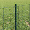 vidaXL Fence with Post Green 0.4 x 25 m Steel and PVC