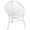 vidaXL Garden String Moon Chair Poly Rattan White