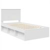 vidaXL Bed Frame with Headboard White 100 x 200 cm Solid Pine Wood