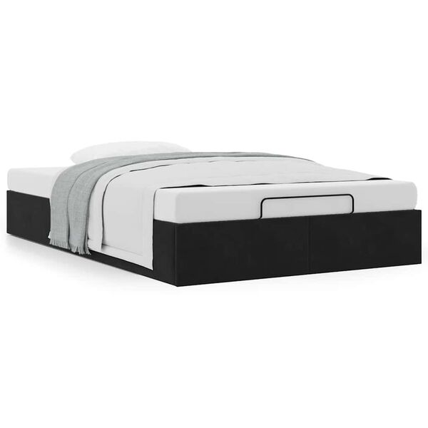vidaXL Ottoman Bed Frame No Mattress Black Double Velvet