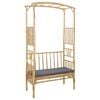 vidaXL Garden Arch with Bench Dark Grey 115 x 50 x 205 cm Bamboo