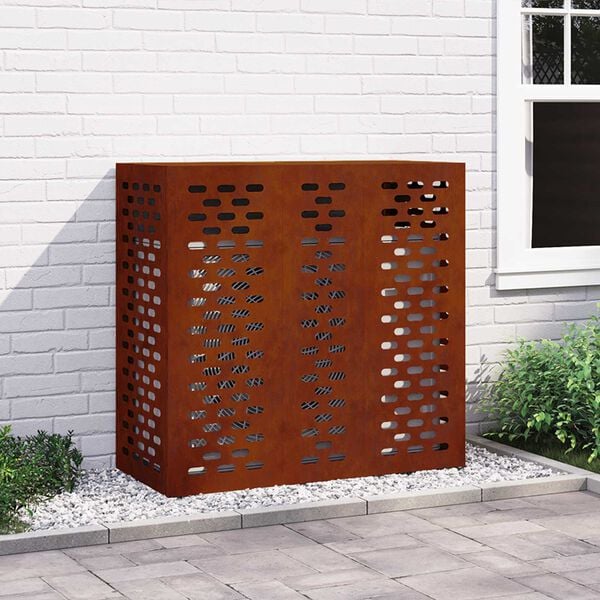 vidaXL Air Conditioner Cover Rusty 110 x 50 x 105 cm Weathering Steel