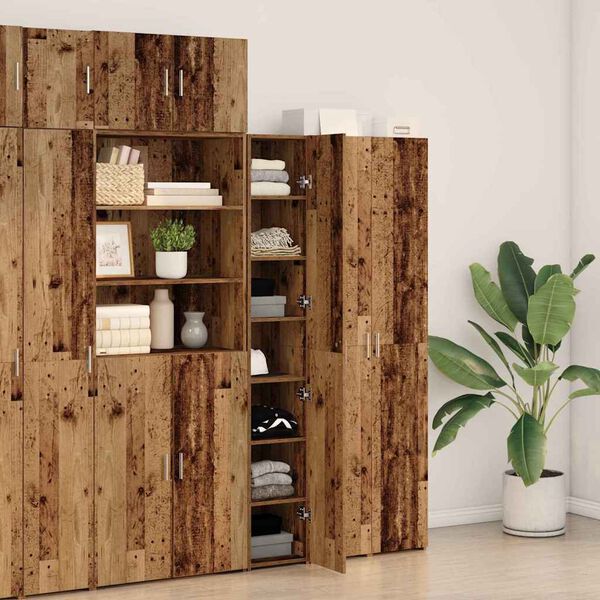 vidaXL Highboard 2 pcs Old Wood 30 x 42.5 x 185 cm