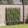 vidaXL Garden Planter 3 pcs Brown 120 x 40 x 125.5 cm Steel